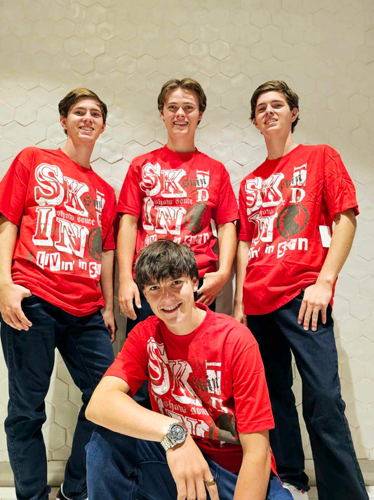 Skin Industries tshirt tee shirt - Red White - Mens Size Large