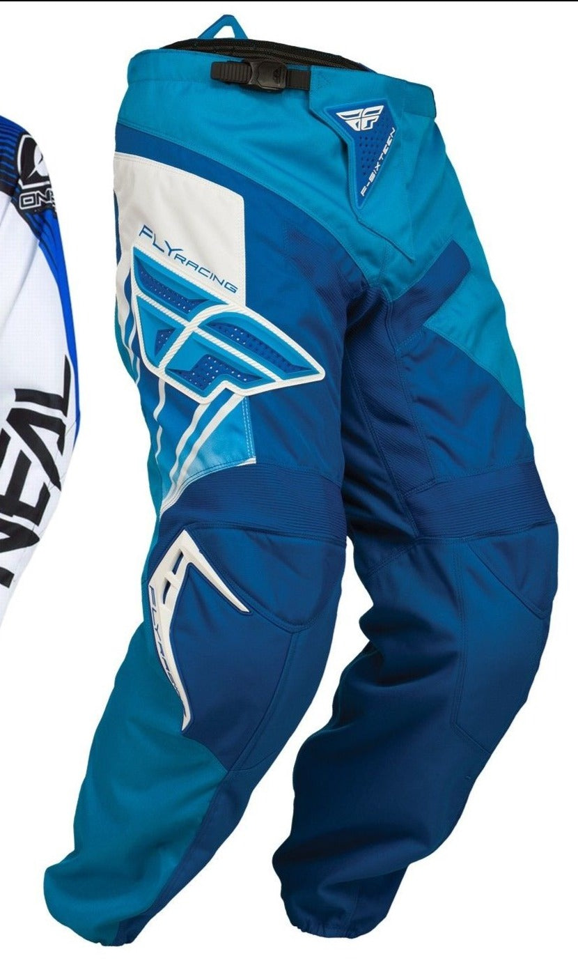 FLY RACING MX BMX pants youth kids boys girls Size 24 8 blue white SALE