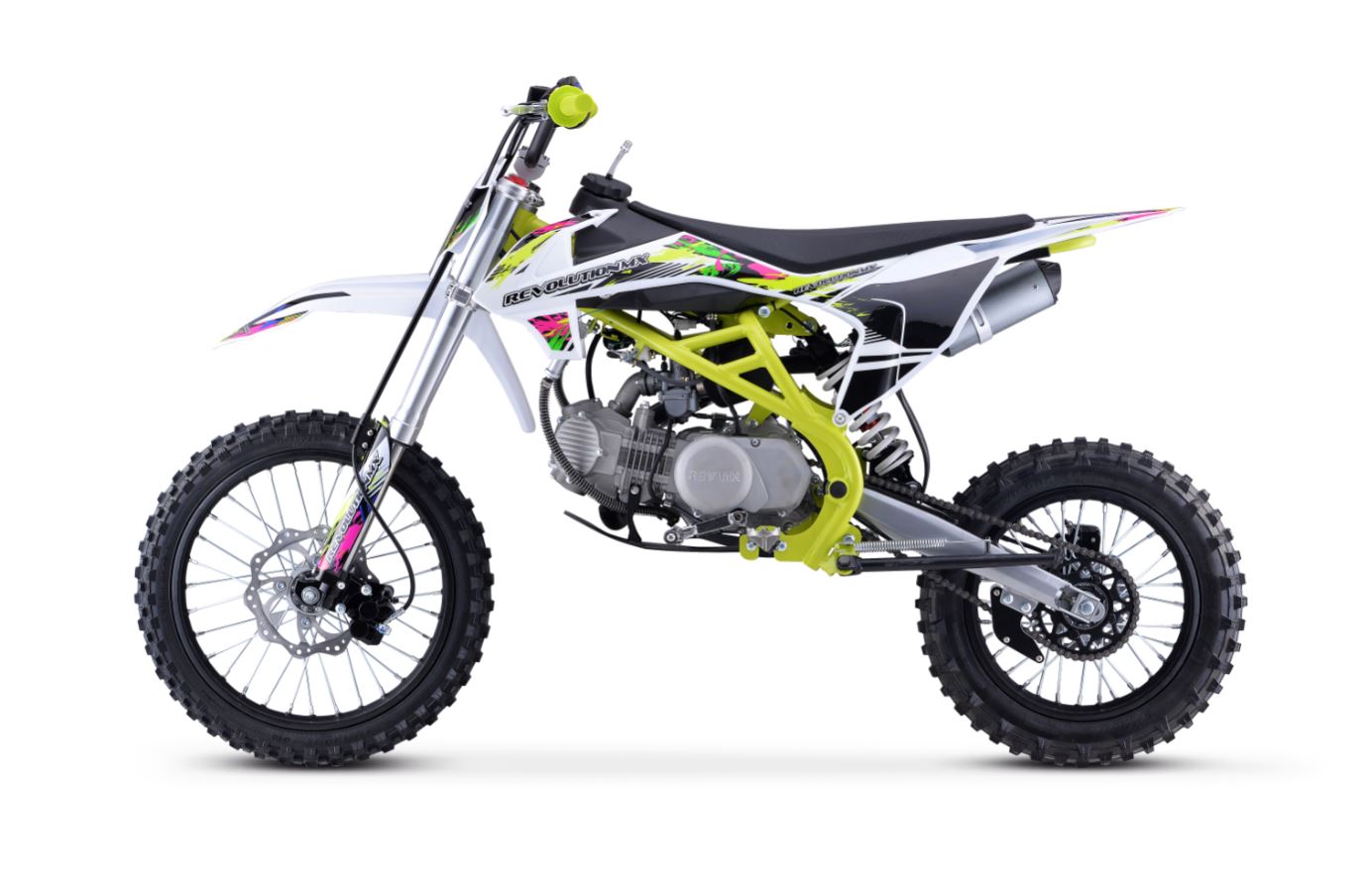 160cc SENIOR FL - Complete Sticker Kit Fluro Multi Yellow Pink Blue Green Multi Revolution MX