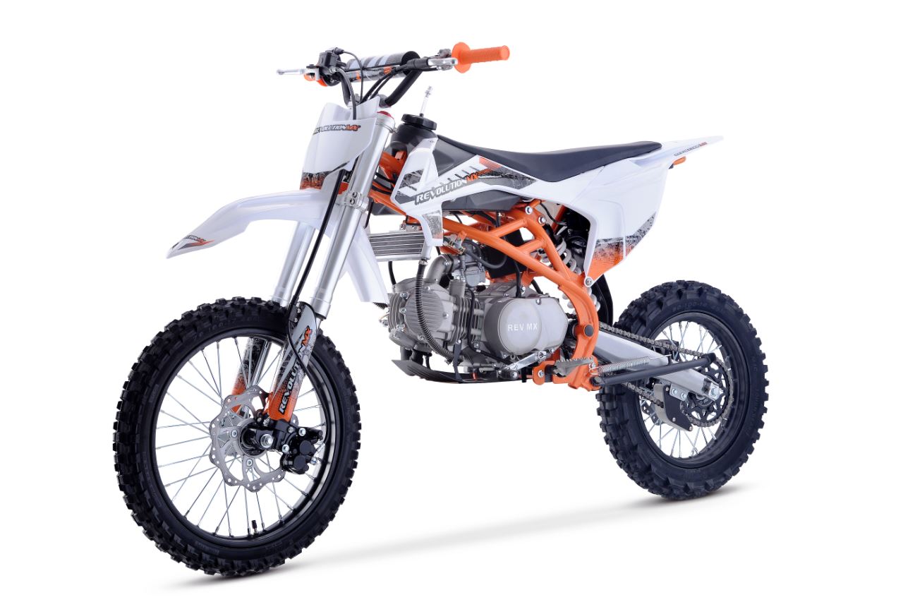 160cc SENIOR FL - Complete Sticker Kit White Orange Black Revolution MX