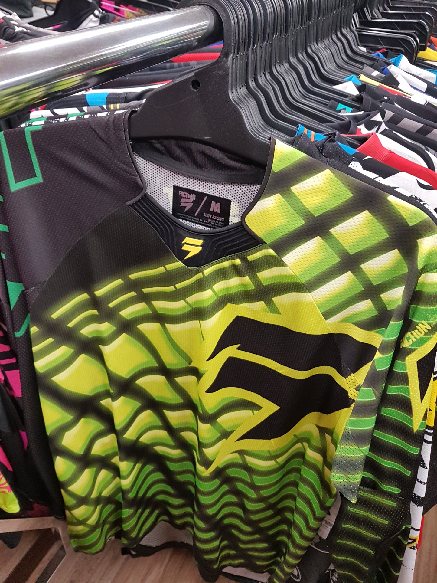 SHIFT RACING Adult Offroad Jersey - SALE -  Racing - Size Mens Medium - Black Green Yellow