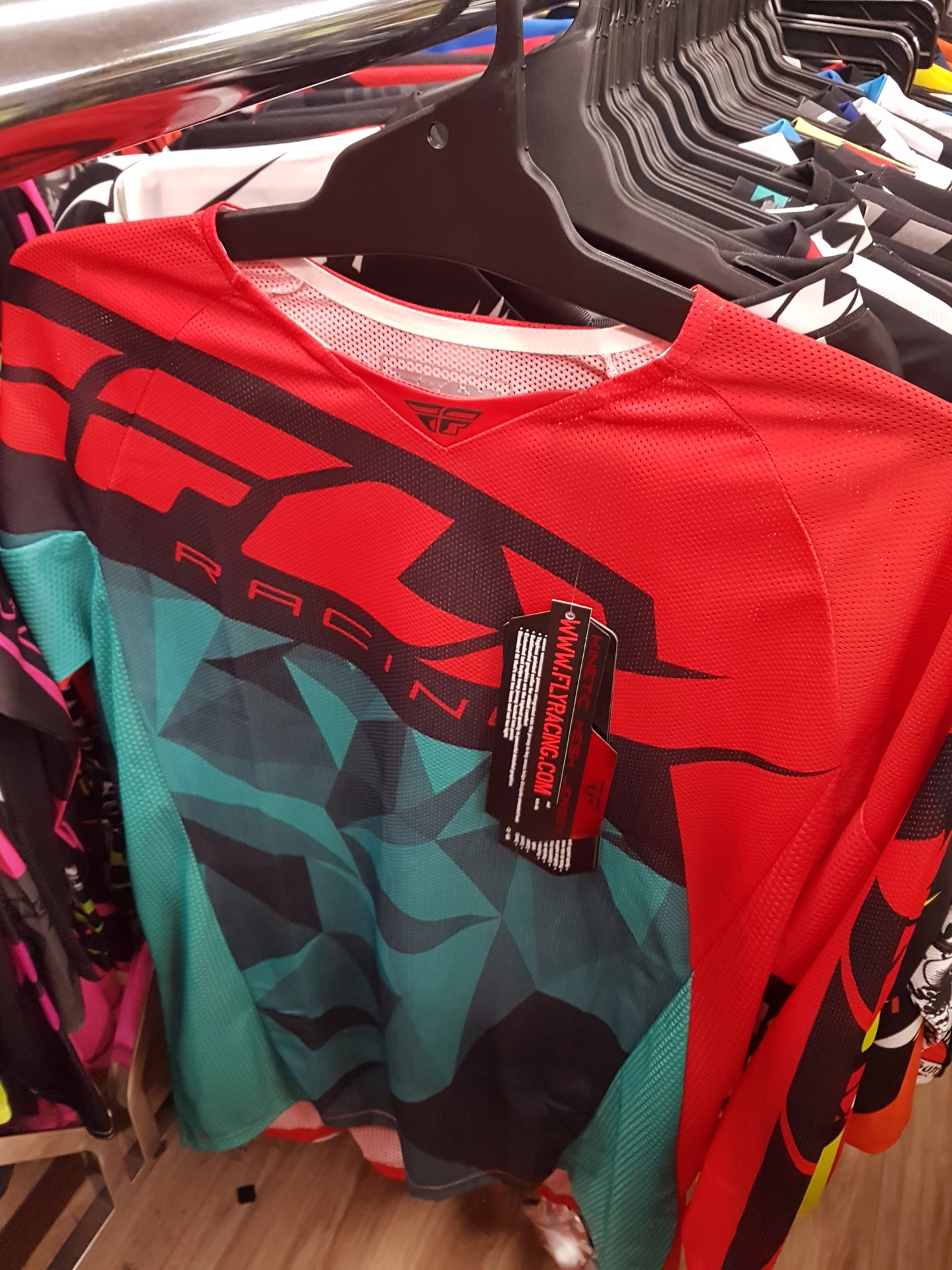 FLY RACING Adult Offroad Jersey - SALE - Size Mens Medium - Red Black Teal