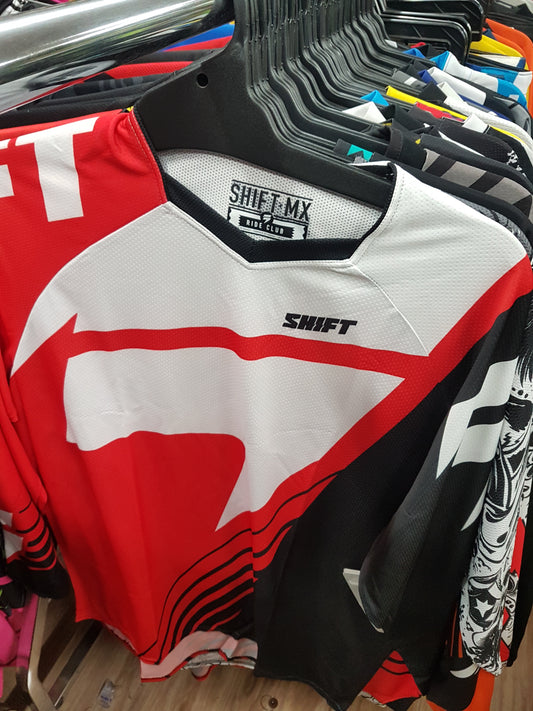 SHIFT RACING Adult Offroad Jersey - SALE - Size Mens Medium - Red Black White