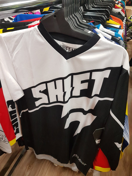 SHIFT RACING Adult Offroad Jersey - SALE - Size Mens Medium - Black White