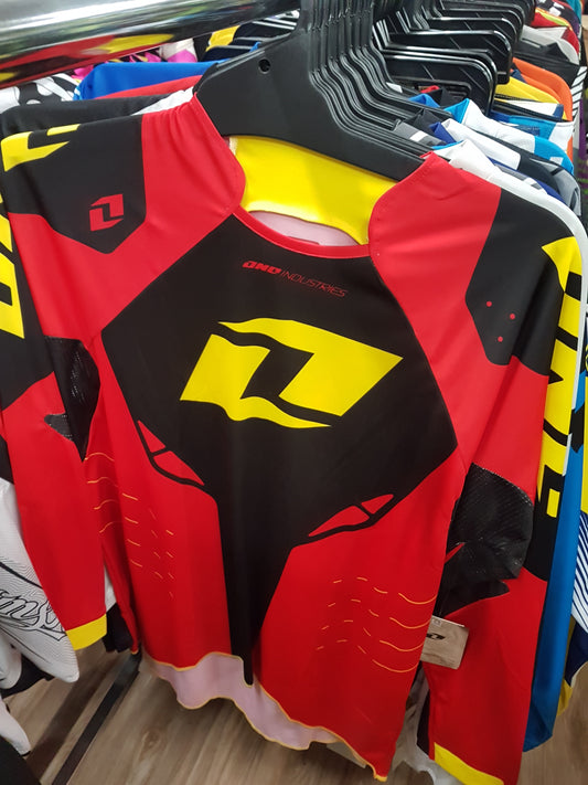 ONE INDUSTRIES Adult Offroad Jersey - SALE - Size Mens Medium - Red Yellow Black