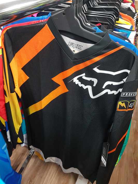 FOX RACING Adult Offroad Jersey - SALE - Size Mens Medium - Black Orange Yellow White