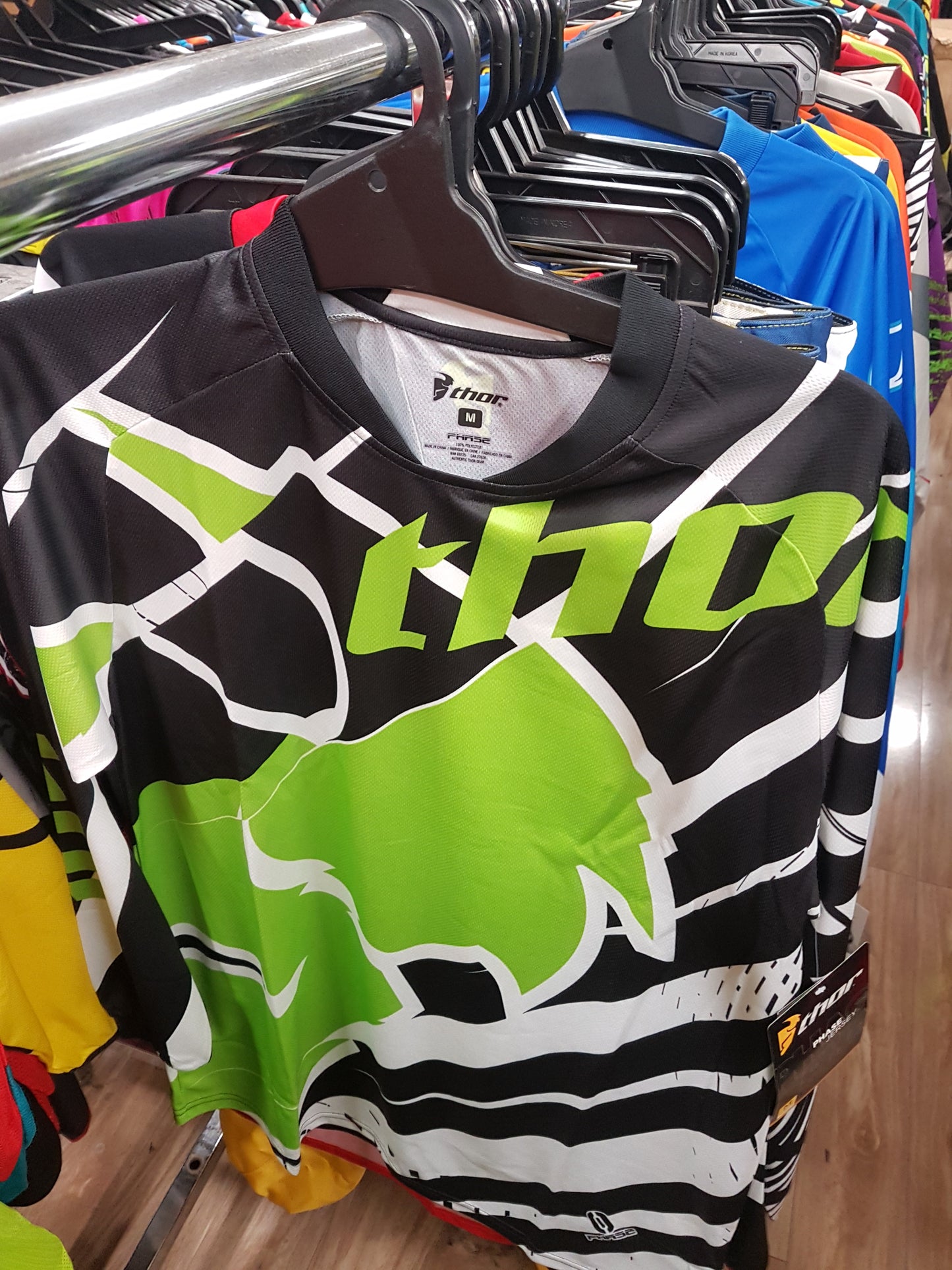 THOR RACING Adult Offroad Jersey - SALE - Size Mens Medium - Black Green White