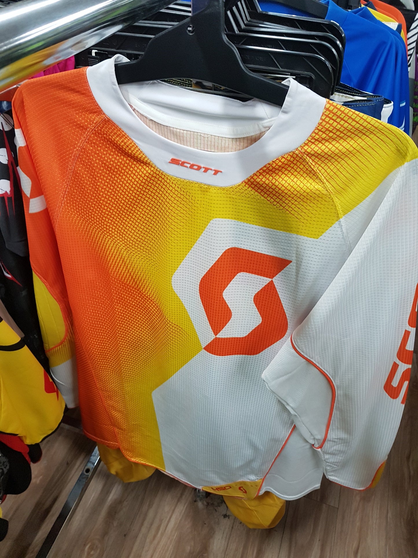 SCOTT RACING Adult Offroad Jersey - SALE - Size Mens Large - White Orange Yellow