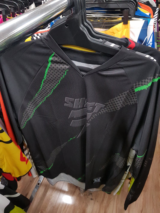 SHIFT RACING Adult Offroad Jersey - SALE - Size Mens Medium - Black Green Grey