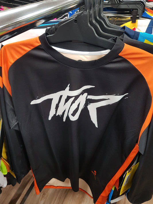 THOR RACING Adult Offroad Jersey - SALE - Size Mens Medium - Black White Orange