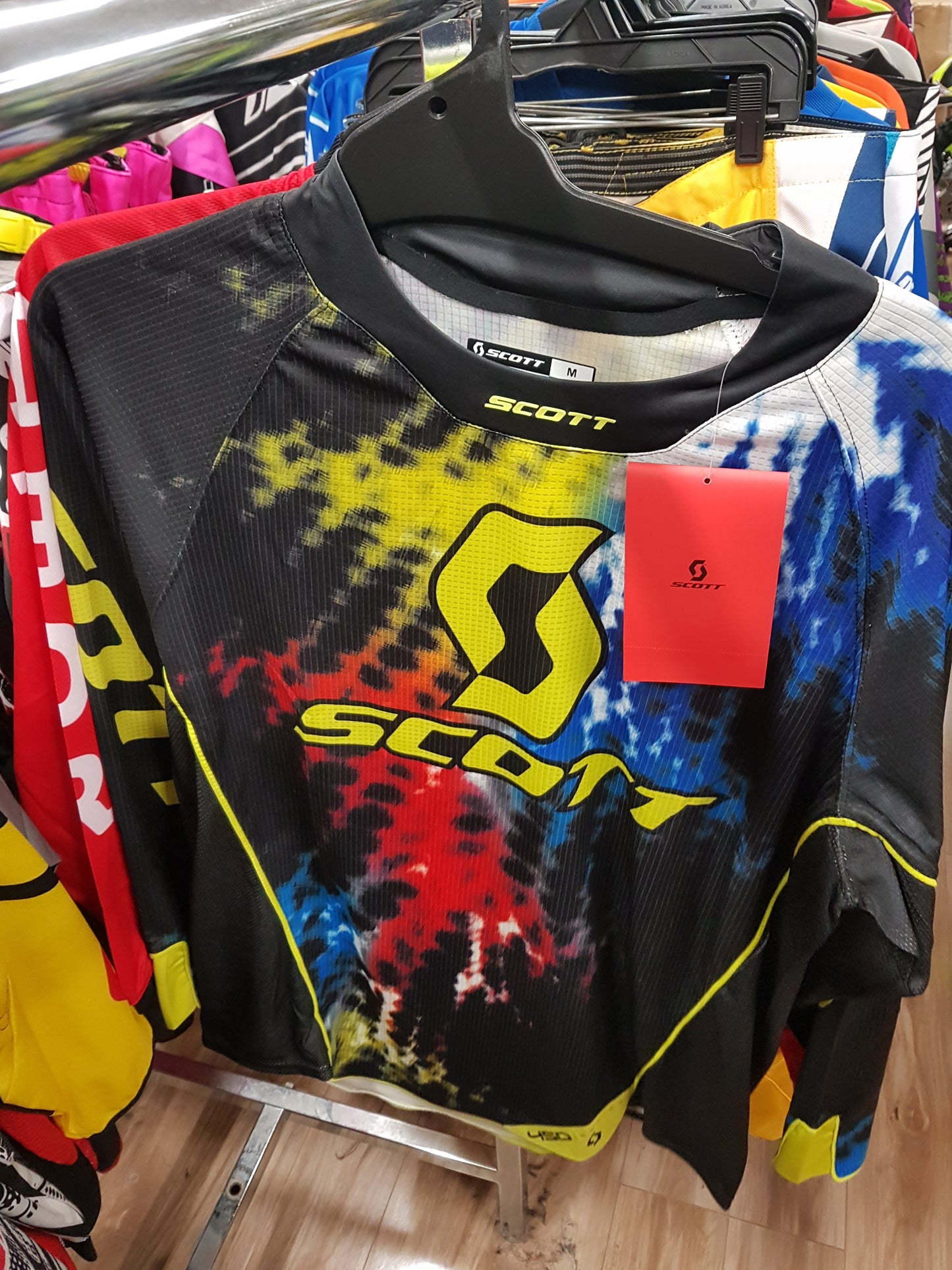 SCOTT RACING Adult Offroad Jersey - SALE - Size Mens Medium - Multi Red Yellow Blue Orange Black White