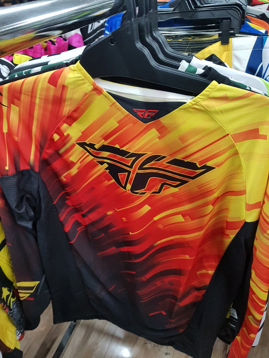 FLY RACING Adult Offroad Jersey - SALE - Size Mens Medium - Orange Red Yellow Black