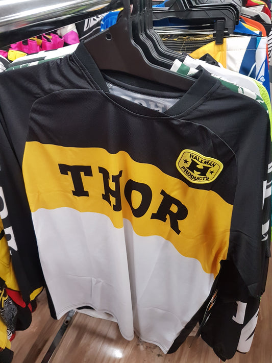 THOR RACING Adult Offroad Jersey - SALE - Size Mens Medium - Yellow Black White