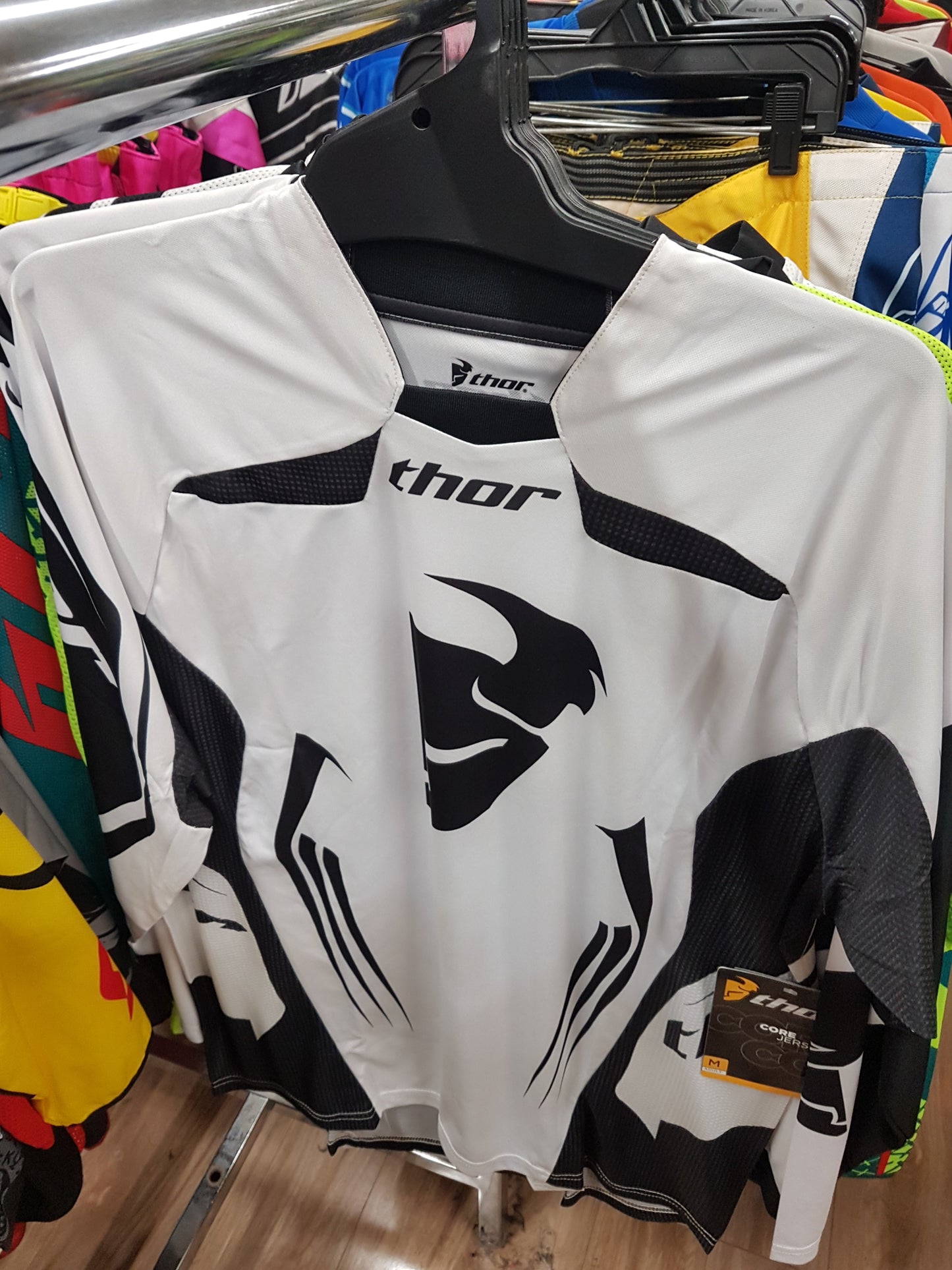 THOR RACING Adult Offroad Jersey - SALE - Size Mens Medium - Black white