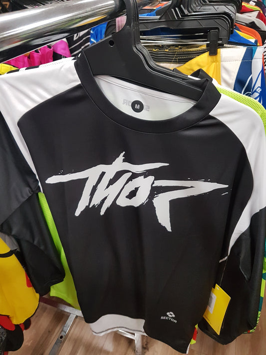 THOR RACING Adult Offroad Jersey - SALE - Size Mens Medium - White Black