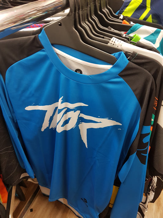 THOR RACING Adult Offroad Jersey - SALE - Size Mens Medium - Blue Black White