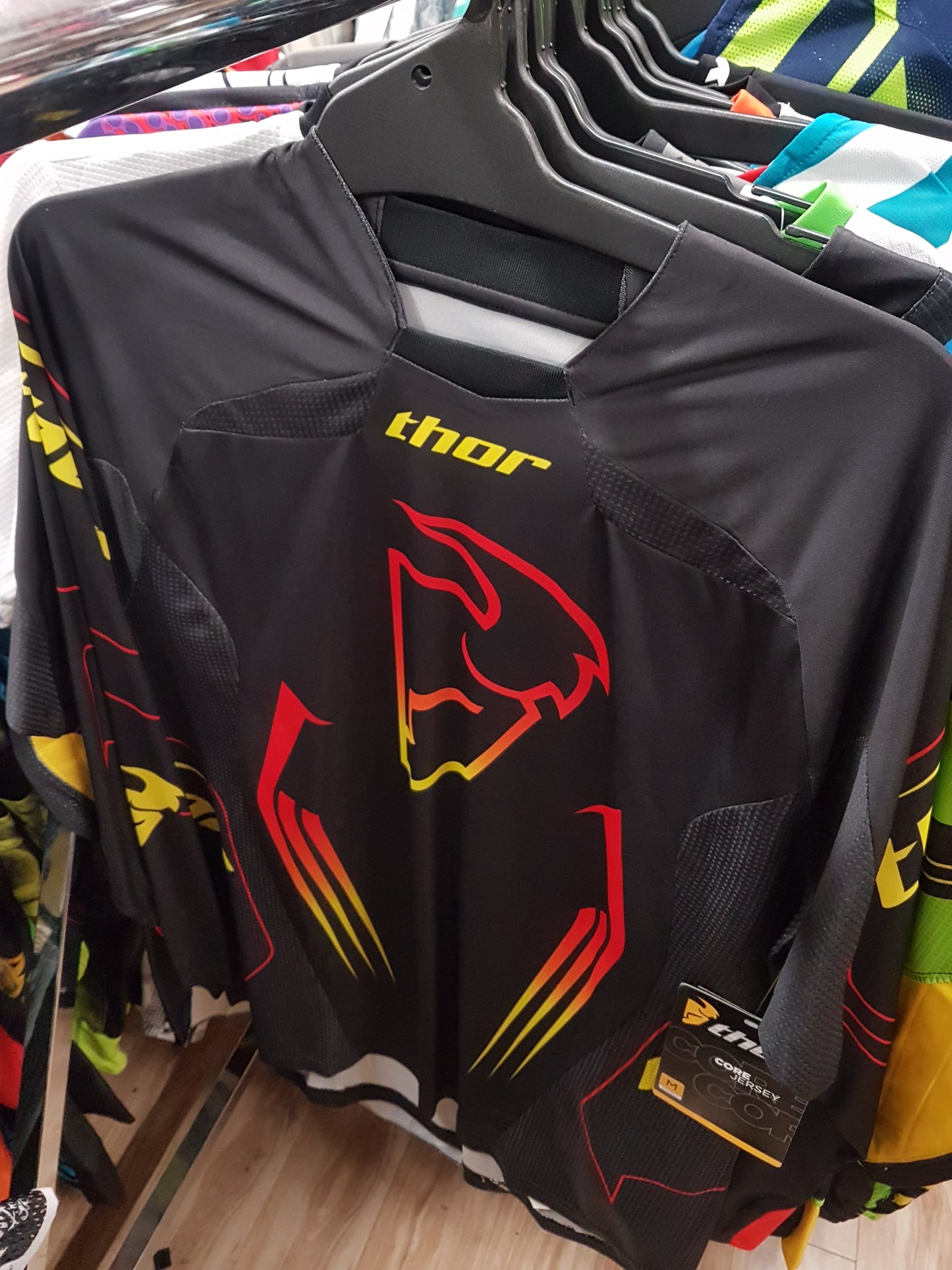 THOR RACING Adult Offroad Jersey - SALE - Size Mens Medium - Black Orange Red Yellow