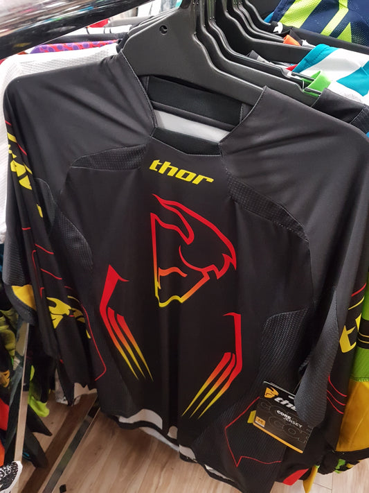 THOR RACING Adult Offroad Jersey - SALE - Size Mens Medium - Black Orange Red Yellow