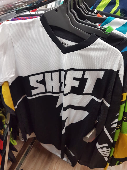 SHIFT RACING Adult Offroad Jersey - SALE - Size Mens Medium - Black White