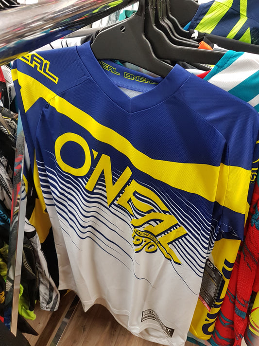 ONEAL RACING Adult Offroad Jersey - SALE - Size Mens Medium - Blue Yelow White