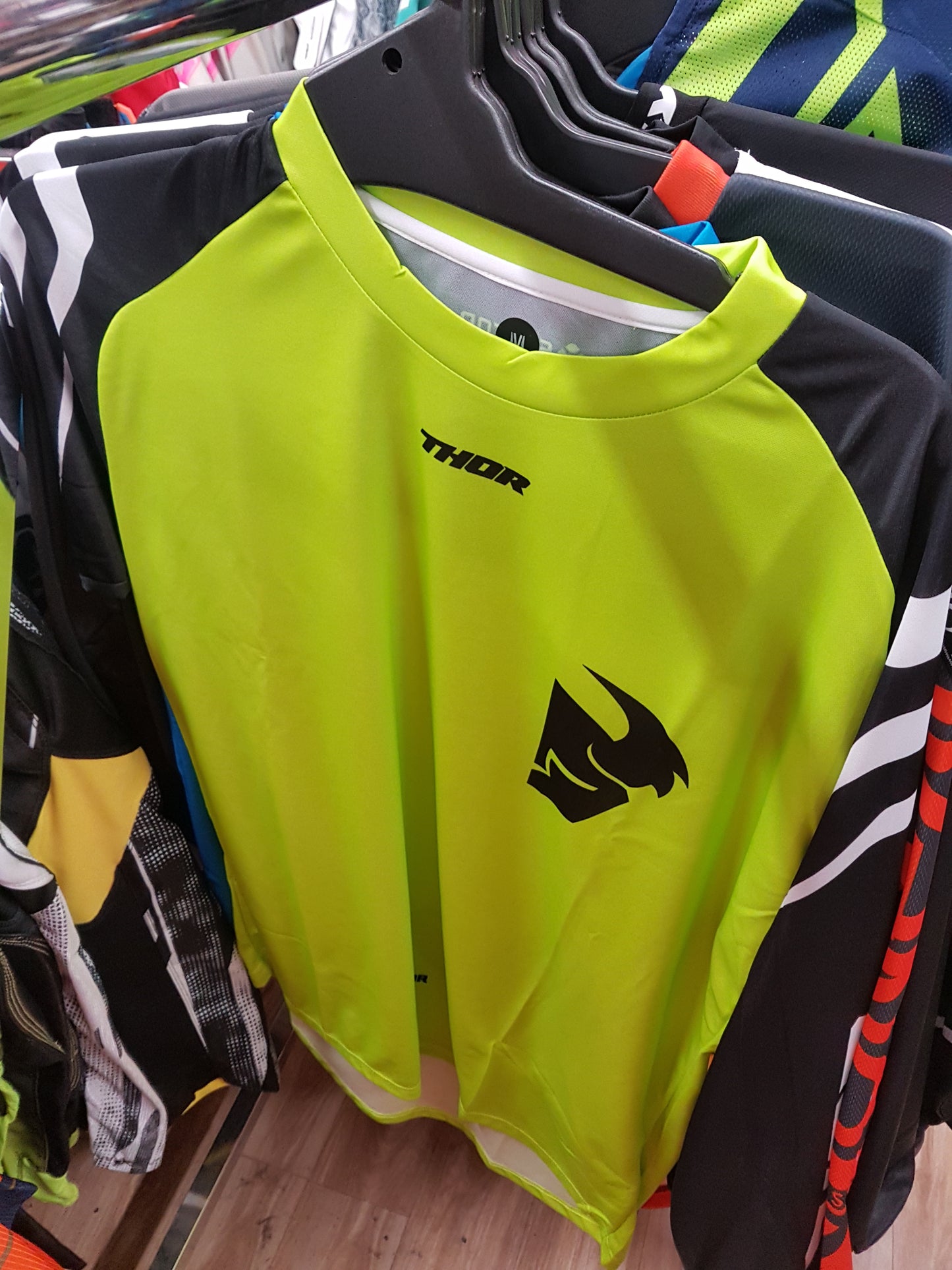 THOR RACING Adult Offroad Jersey - SALE - Size Mens Medium - Lime Black White Green