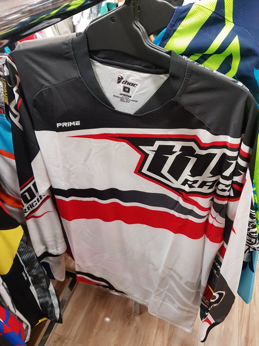 THOR RACING Adult Offroad Jersey - SALE - Size Mens Medium - Red white Black