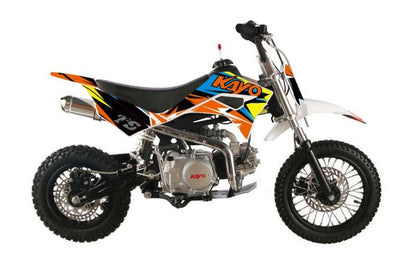 90cc Kayo Electric & Kick Start Dirt Bike Fluro