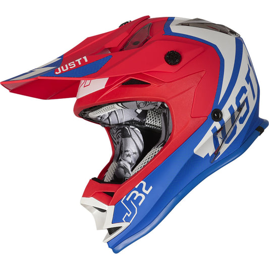 JUST 1 JUST1 adults mens womens offroad helmet - blue red Size LARGE 59-60cm