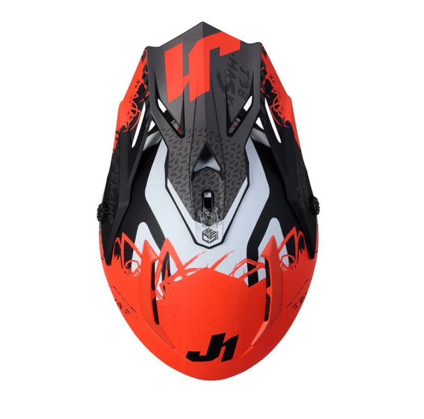 JUST 1 JUST1 adults mens womens offroad helmet - orange fluro hi vis Size LARGE 59-60cm