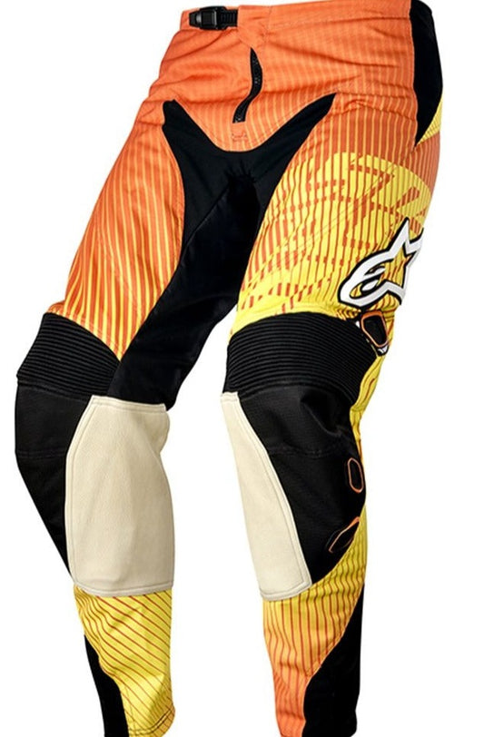 Mens MX Dirtbike Pants - Alpinestars Orange Yellow