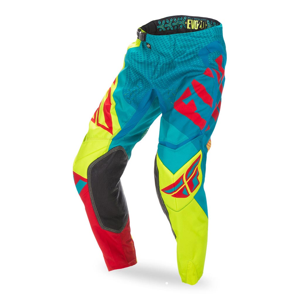 FLY RACING EVOLUTION BMX MX offroad mens pants - SALE - Size 34" - Red Yellow Teal