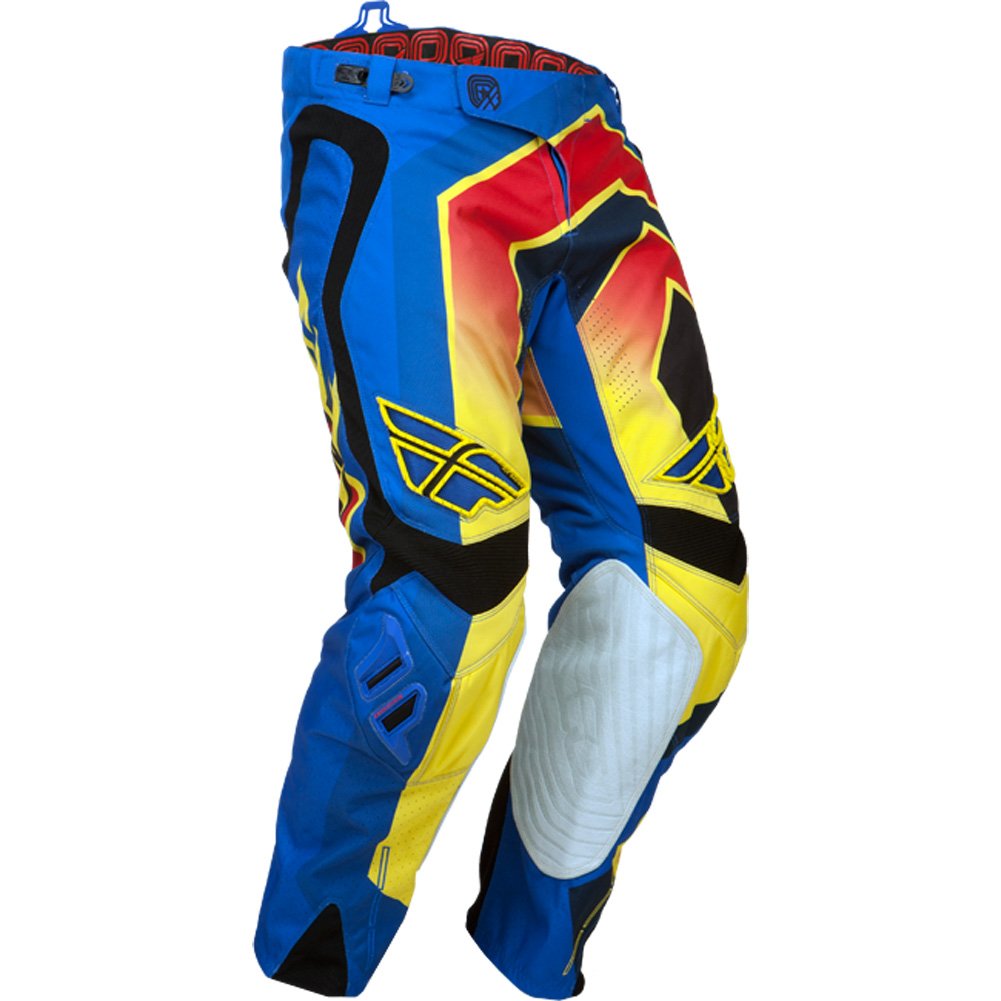 FLY RACING EVOLUTION BMX MX offroad mens pants - SALE - Size 36" - Red Yellow Teal