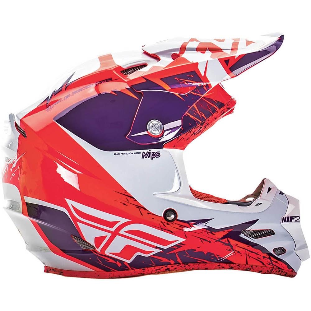 FLY RACING adults mens womens offroad helmet - Orange Purple White Size LARGE 59-60cm