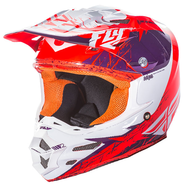 FLY RACING adults mens womens offroad helmet - Orange Purple White Size XL 61-62cm