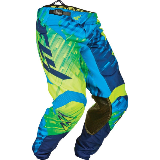 FLY RACING KINETIC MX BMX pants youth kids boys girls toddler Size 2/3 blue green hi vis yellow SALE