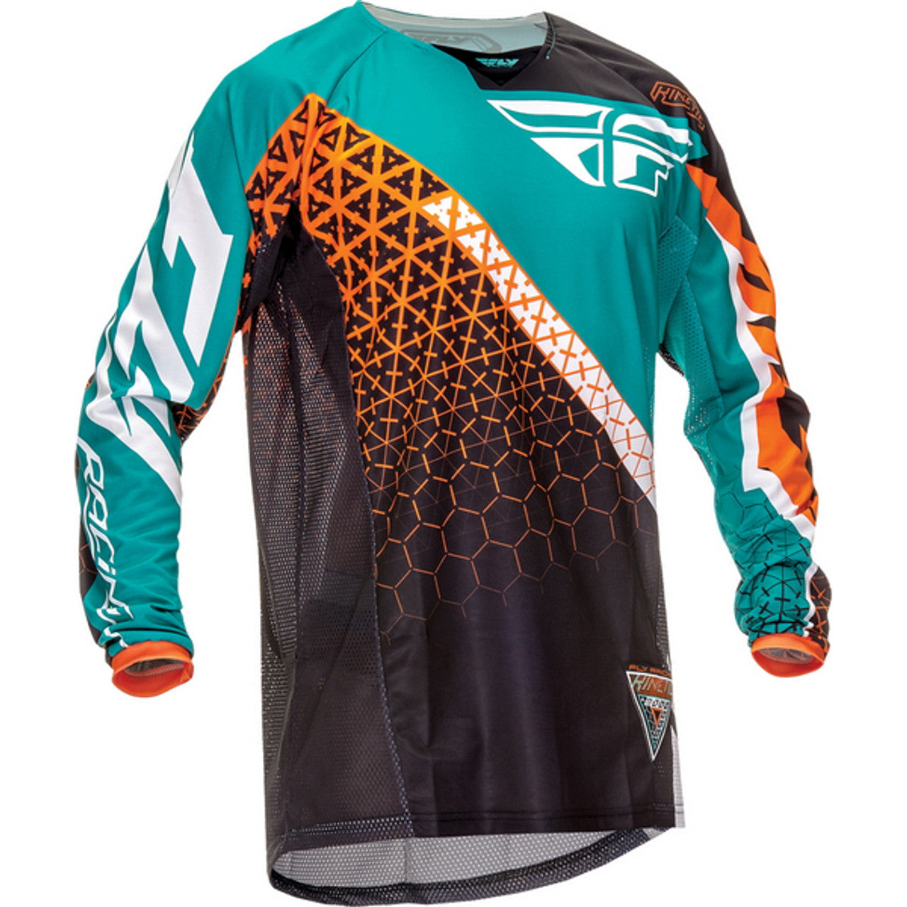 FLY RACING Adult Offroad Jersey - SALE - Size Mens Medium - Orange Teal Black White