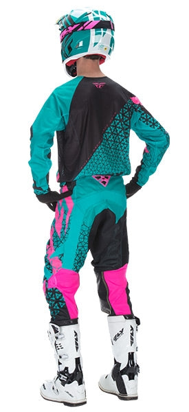 FLY KINETIC RACING BMX MX offroad mens pants - SALE - Size 34" - Teal Pink Black