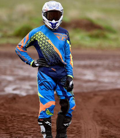 FLY RACING BMX MX offroad mens pants - SALE - Size 36" - Orange Blue Hi Vis Yellow