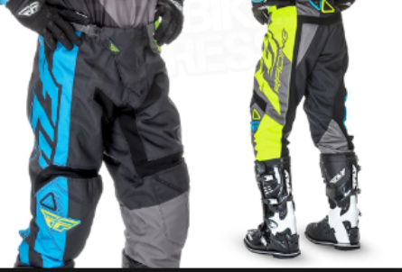 FLY RACING MX BMX pants youth kids boys girls blue hi vis yellow black Size 24" (8) SALE