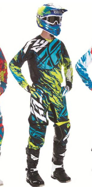 FLY RACING Adult Offroad Jersey - SALE - Size Mens Medium - Blue Teal Cyan Black Hi Vis Fluro Yellow Green