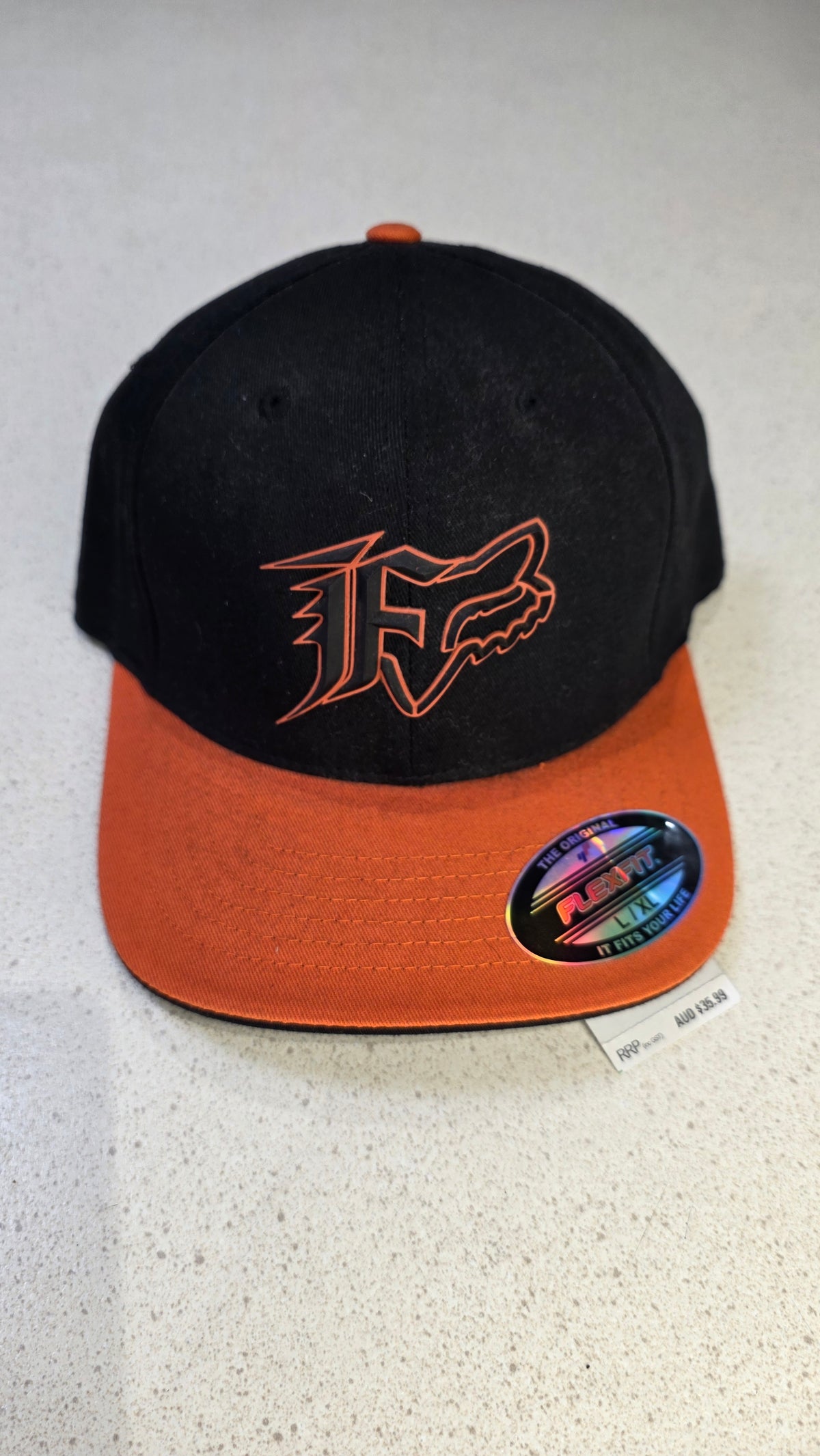 Fox Racing Black Hat Orange Mens Size L/XL