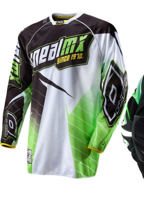 Adult Offroad Jersey - SALE - Oneal Racing - Size Mens Large - Green Black White