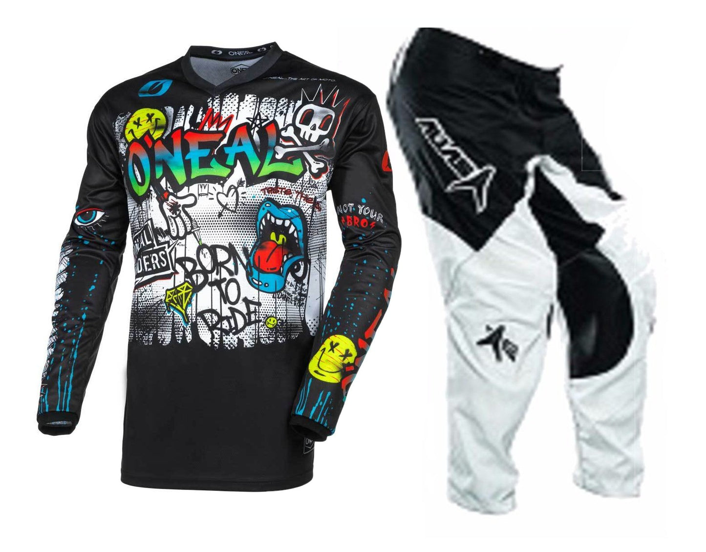 ONEAL RACING ALIAS MX BMX pants youth kids boys girls SALE black multi Size 28" YXL 12/14