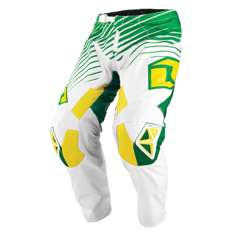 ONE INDUSTRIES RACING BMX MX offroad mens pants - SALE - Size 36" - Green Yellow White