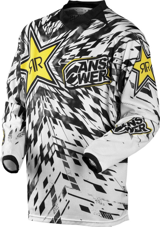 ROCKSTAR ANSWER RACING Adult Offroad Jersey - SALE - Size Mens Large - White Black Yellow