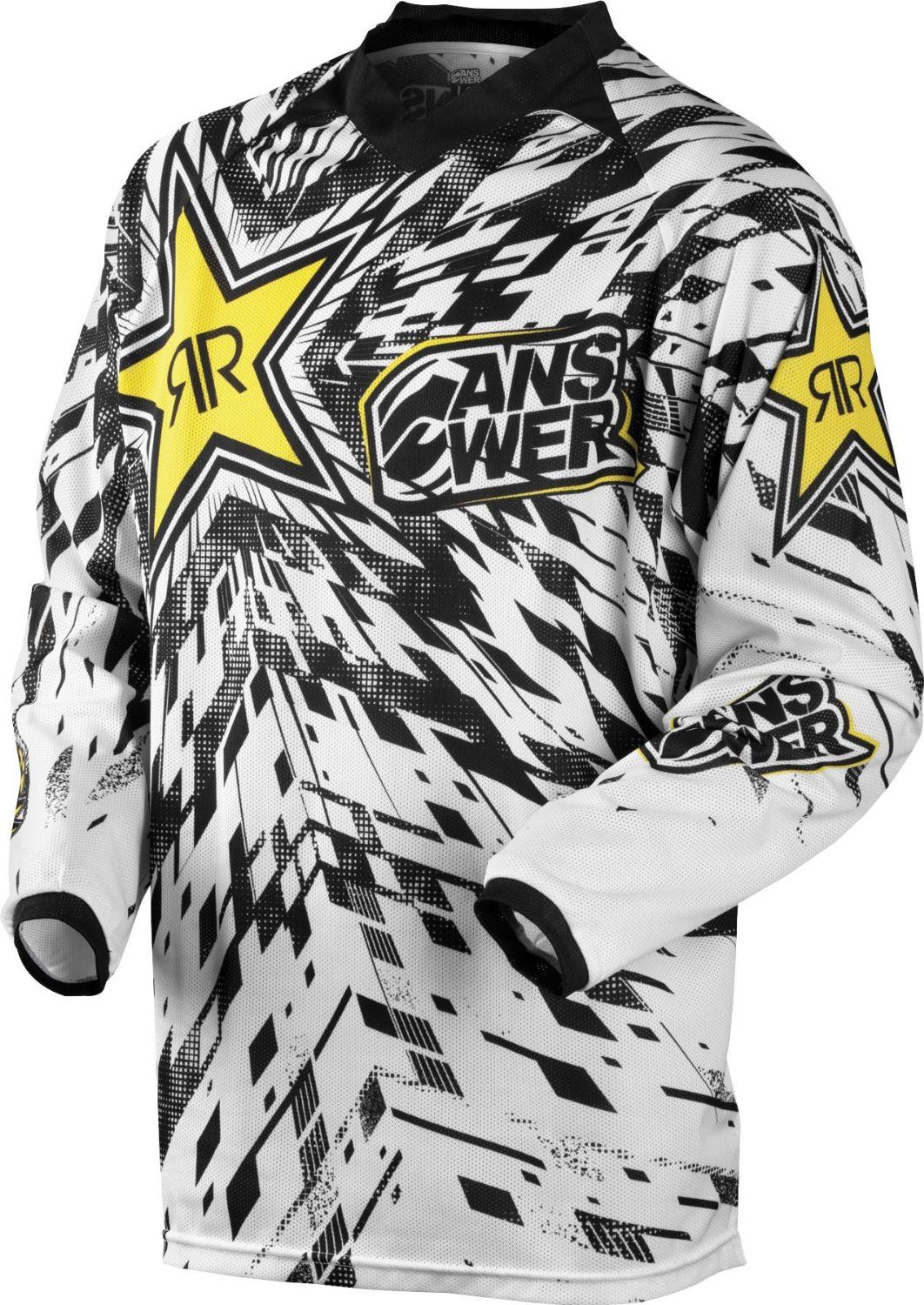 ROCKSTAR ANSWER RACING Adult Offroad Jersey - SALE - Size Mens Medium - White Black Yellow