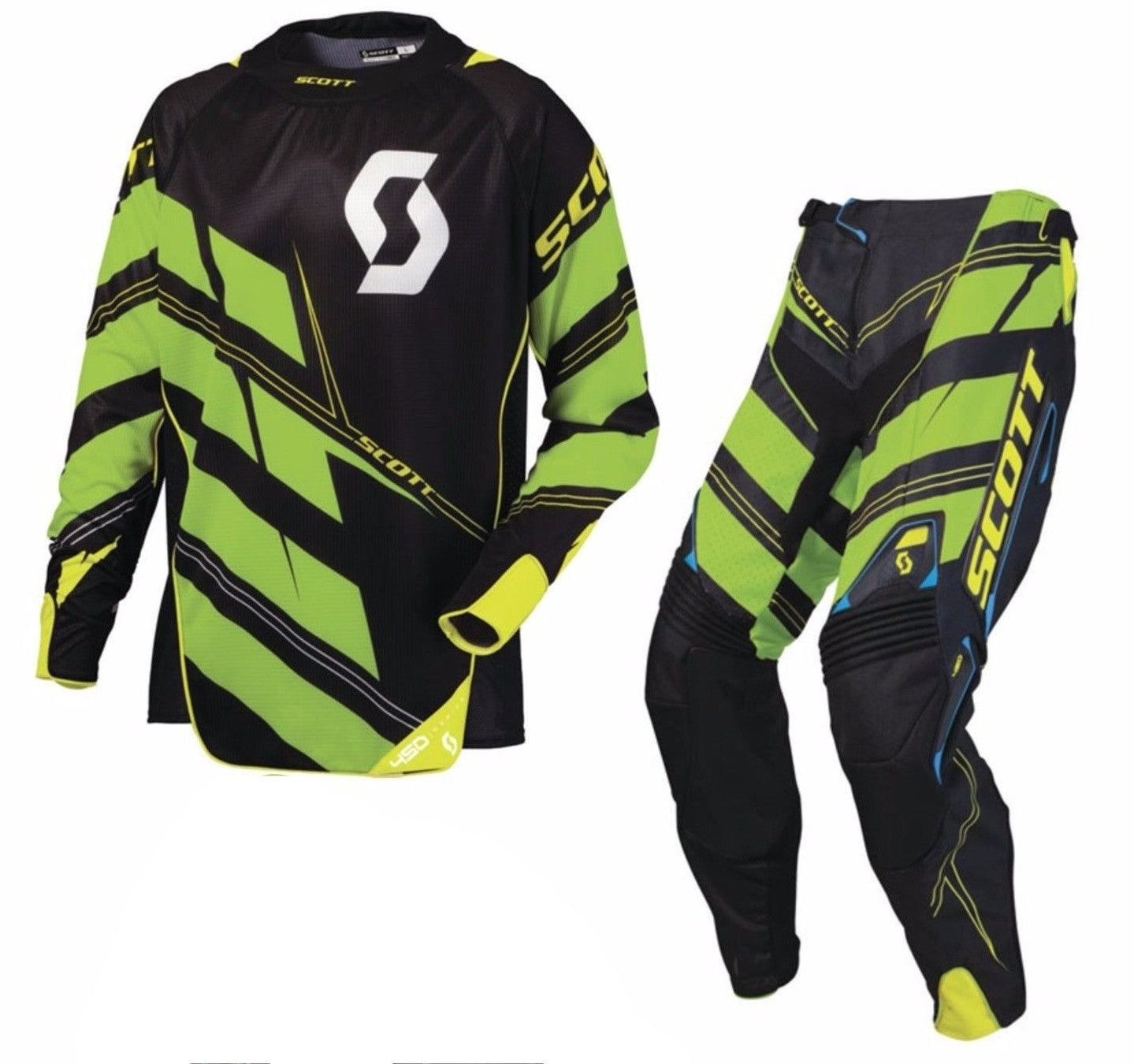 SCOTT RACING Adult Offroad Jersey - SALE - Size Mens Medium - Green Black Yellow Blue