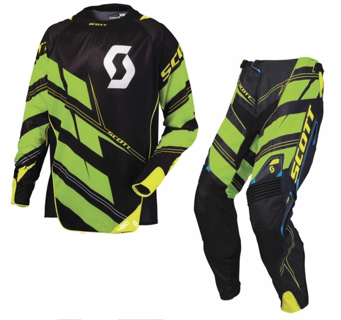 SCOTT RACING Adult Offroad Jersey - SALE - Size Mens Large - Green Black Yellow Blue