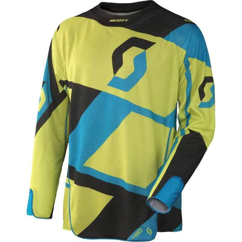 SCOTT RACING Adult Offroad Jersey - SALE - Size Mens Medium - Blue Cyan Lime Black