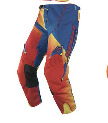 SCOTT RACING BMX MX offroad mens pants - SALE - Size 28" (boys 12/14/16) - Blue Red Yellow